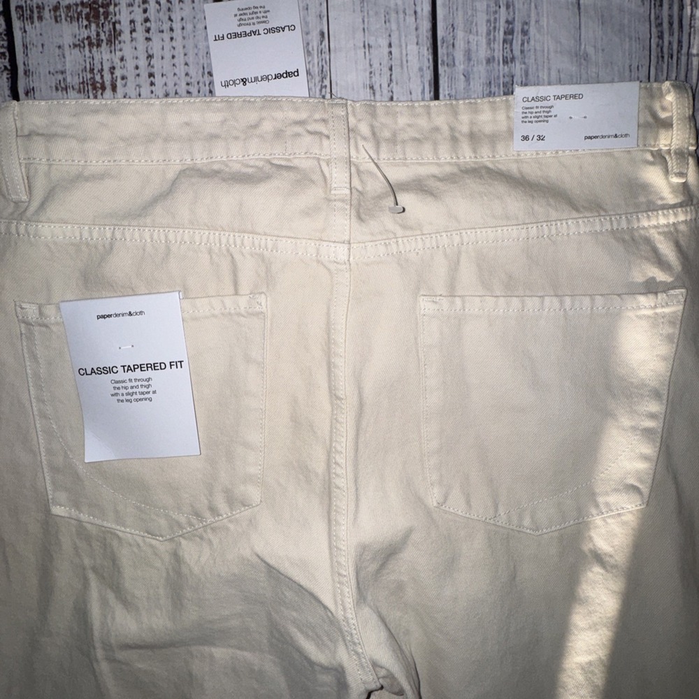 Paper & Denim Cloth Mens Relax Tapered Beige Jeans Size 36 X 32 NWT $72 - Picture 7 of 7